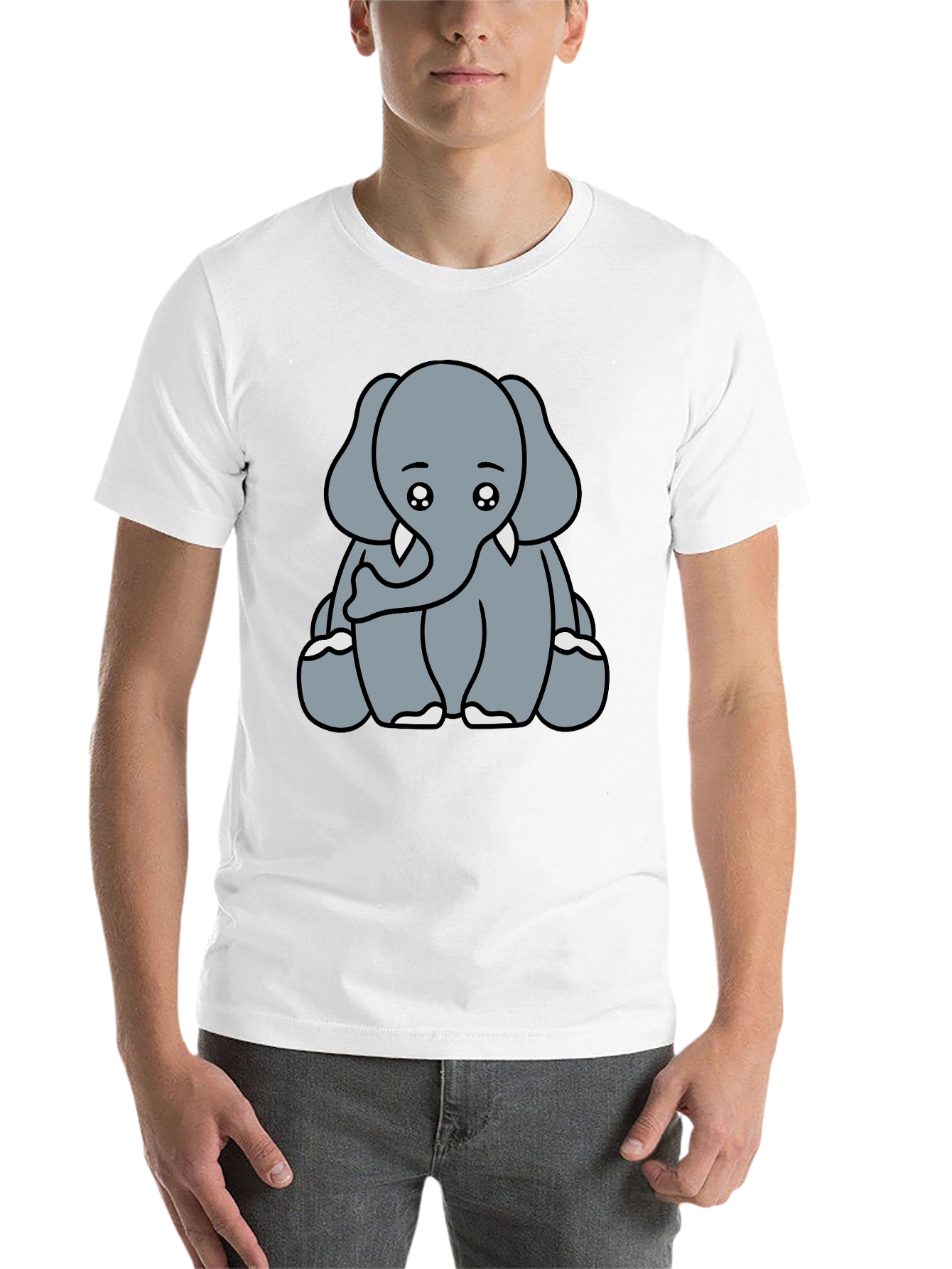 Cute Elephant Graphic Tee - Soft Cotton Blend