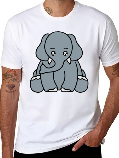 Cute Elephant Graphic Tee - Soft Cotton Blend