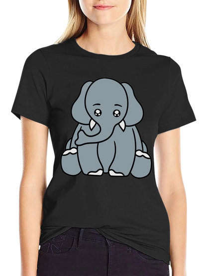 Cute Elephant Graphic Tee - Soft Cotton Blend