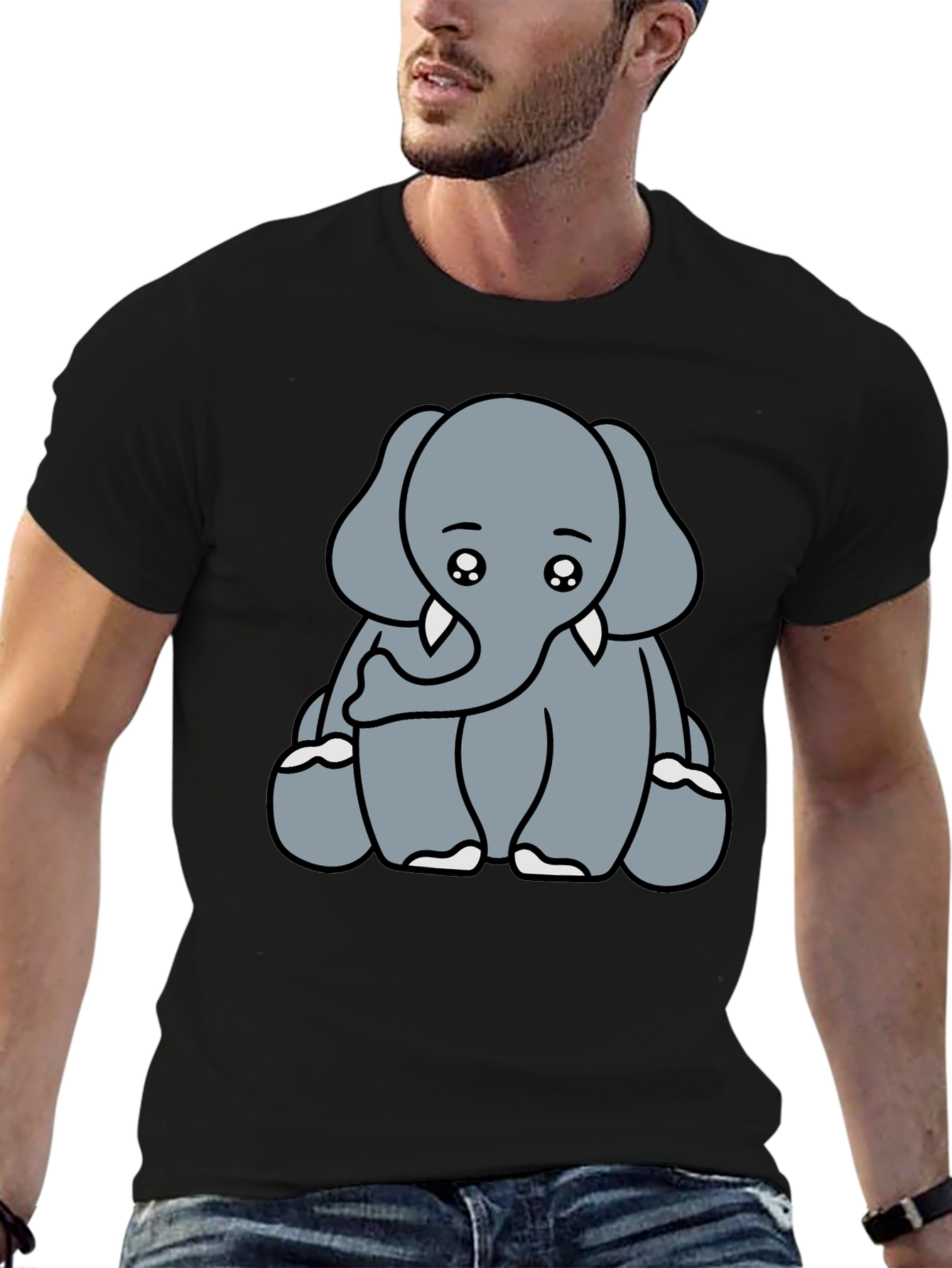 Cute Elephant Graphic Tee - Soft Cotton Blend