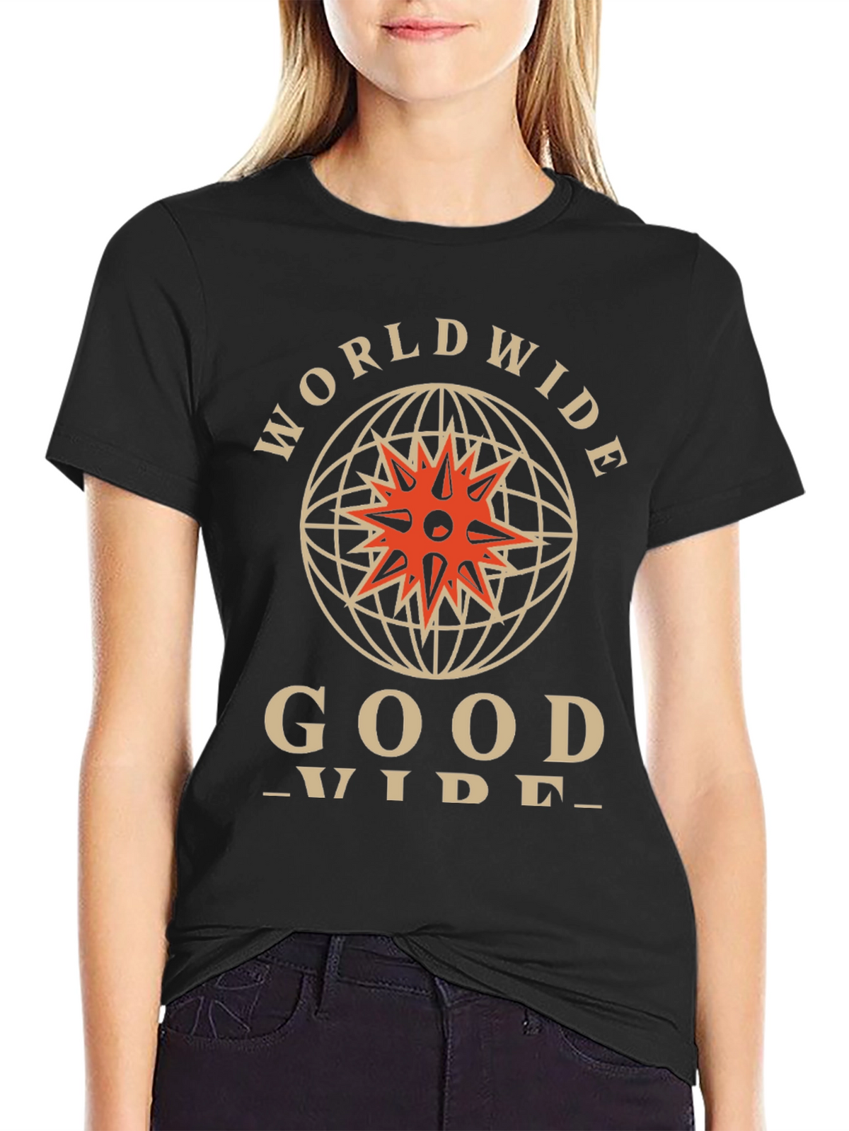 Worldwide Good Vibes Black Graphic Tee