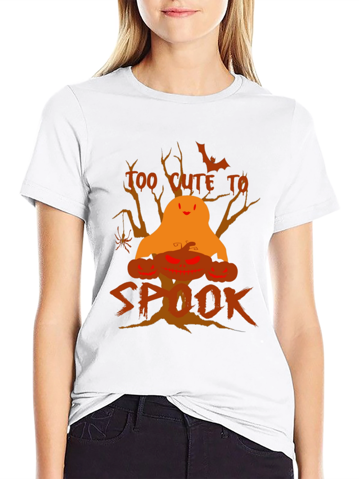 Halloween Too Cute to Spook Black T-Shirt
