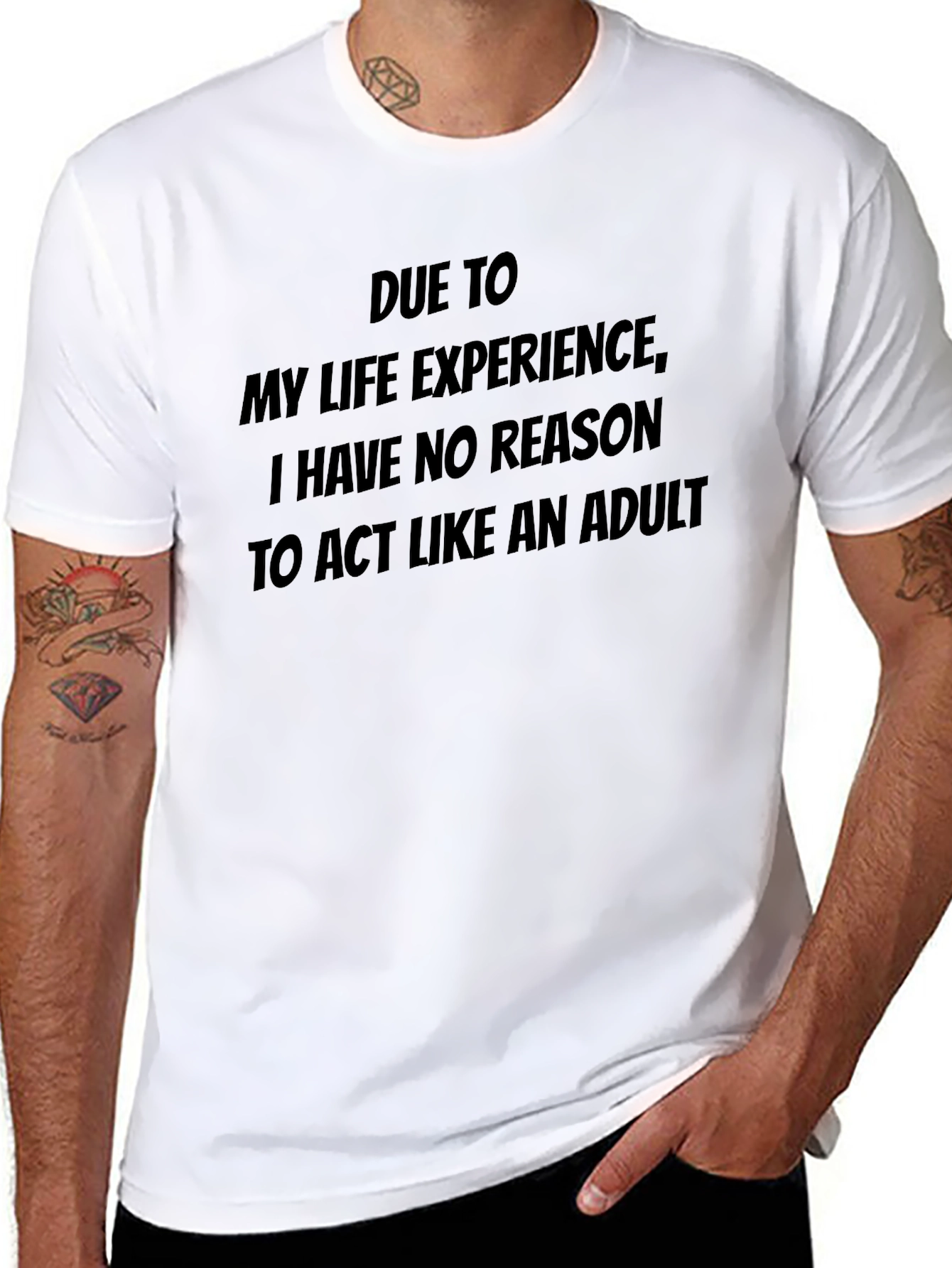Humorous No Reason Graphic Tee - Black
