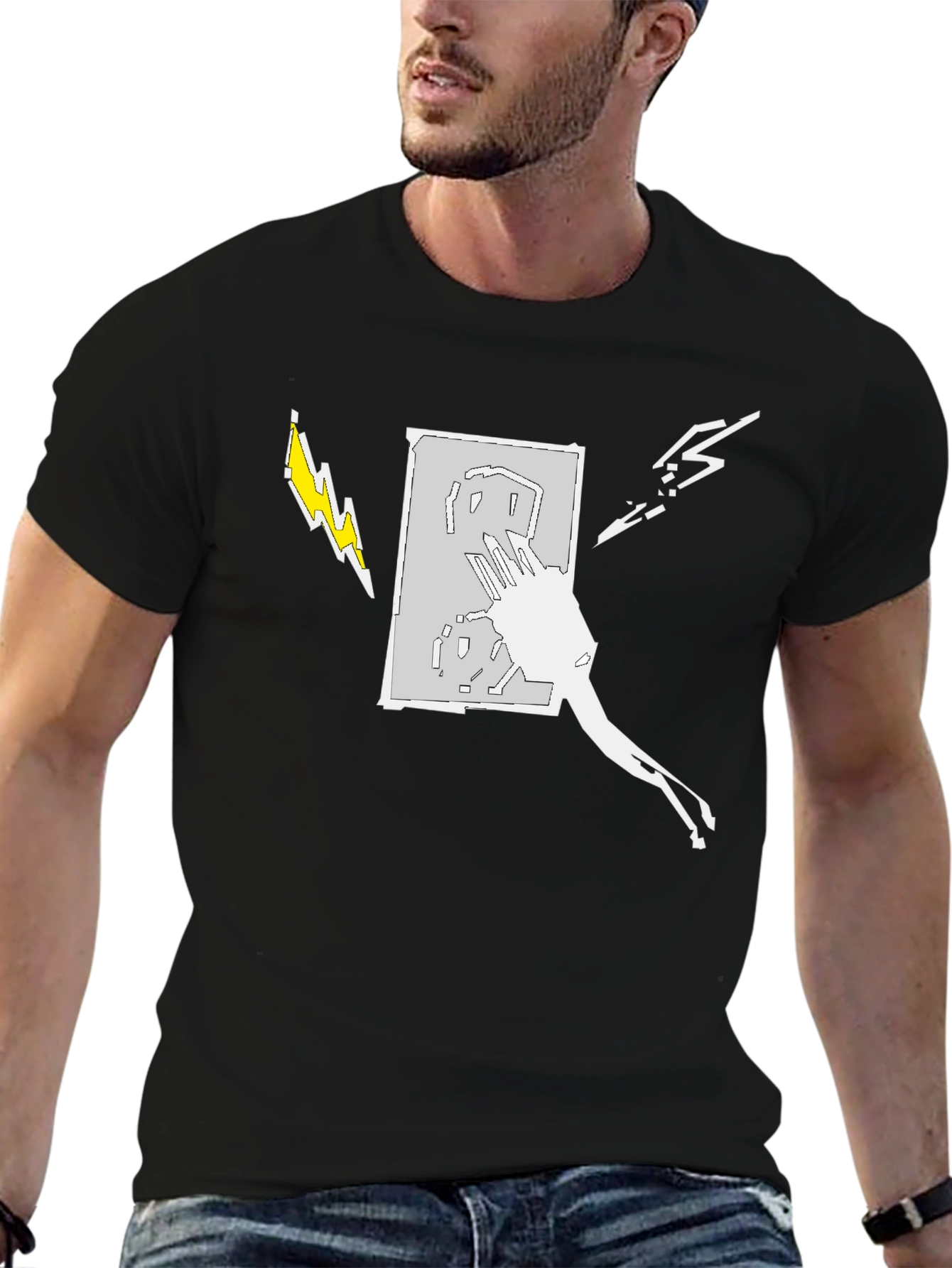 Electric Art Mens Black T-Shirt