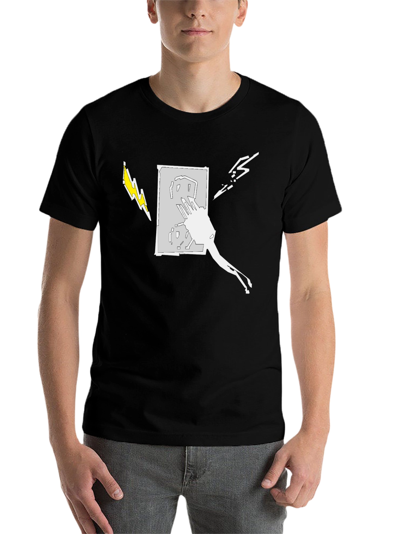 Electric Art Mens Black T-Shirt
