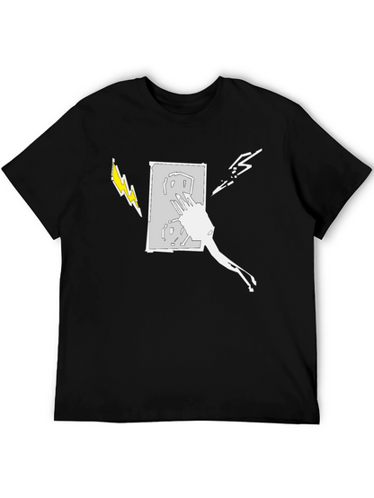 Electric Art Mens Black T-Shirt