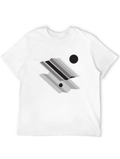 Geometric Lines Graphic Black T-Shirt