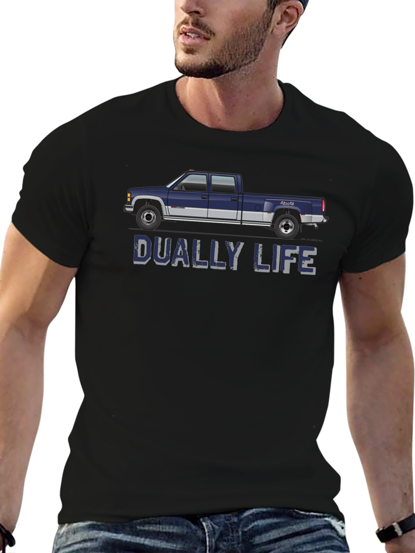 Dually Life Truck T-Shirt - Black Graphic Tee