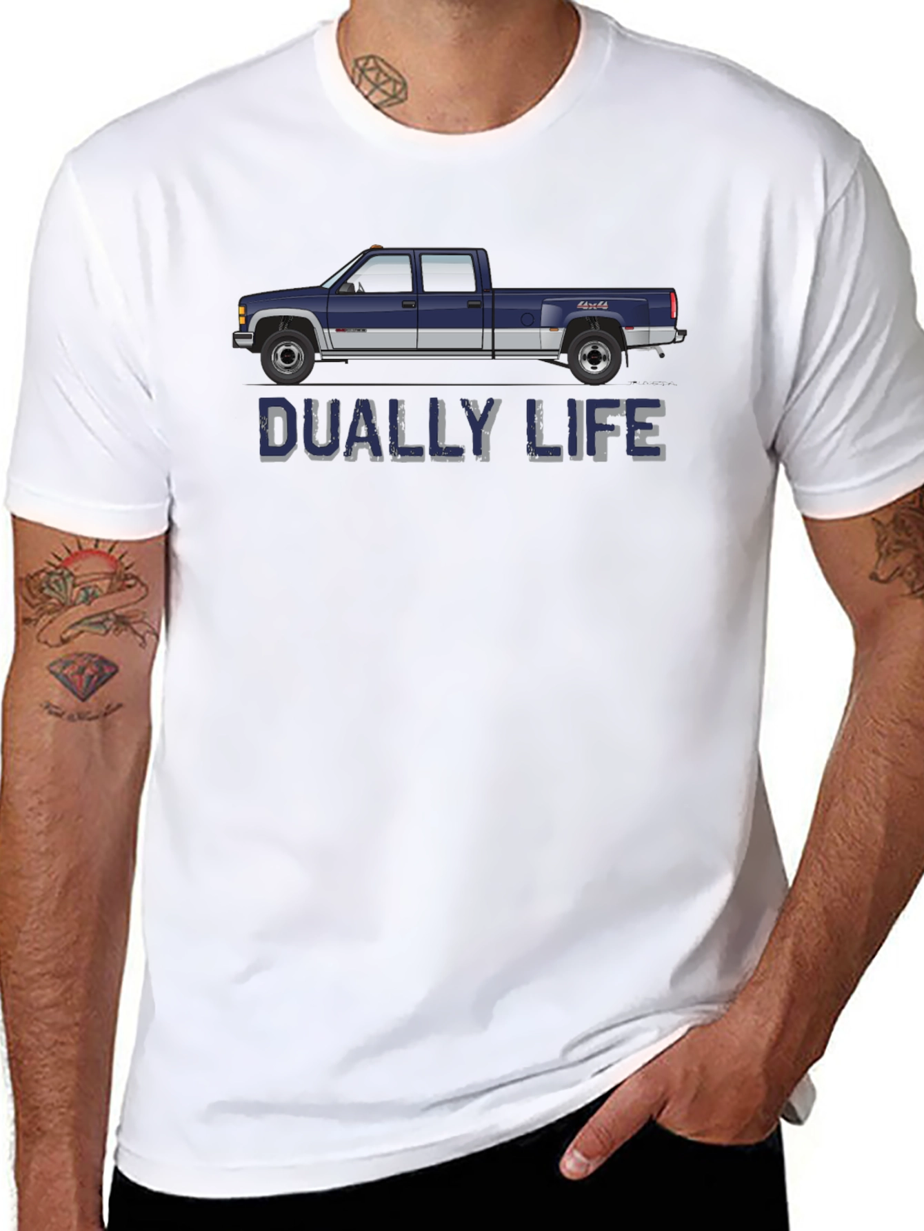 Dually Life Truck T-Shirt - Black Graphic Tee