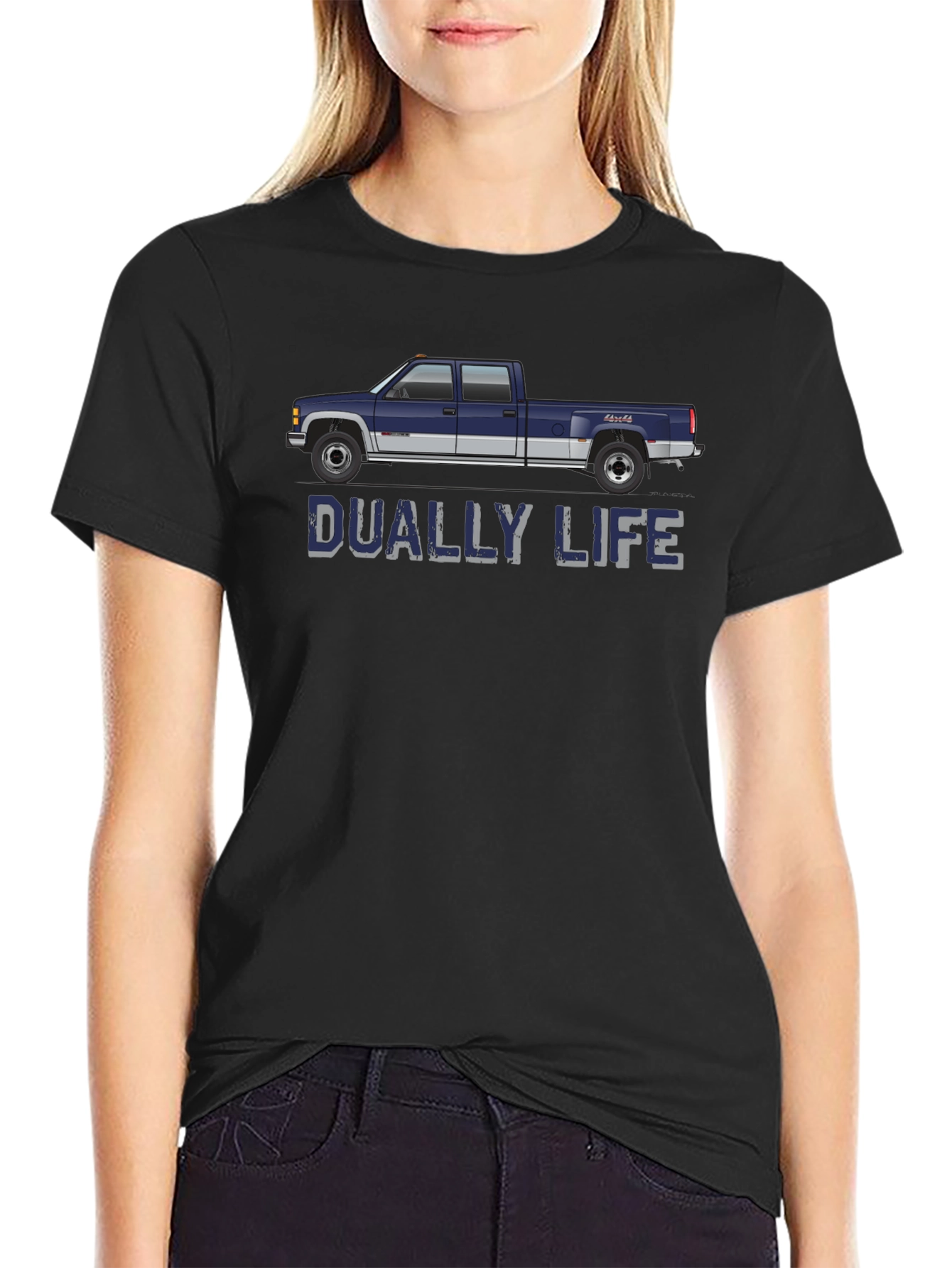 Dually Life Truck T-Shirt - Black Graphic Tee
