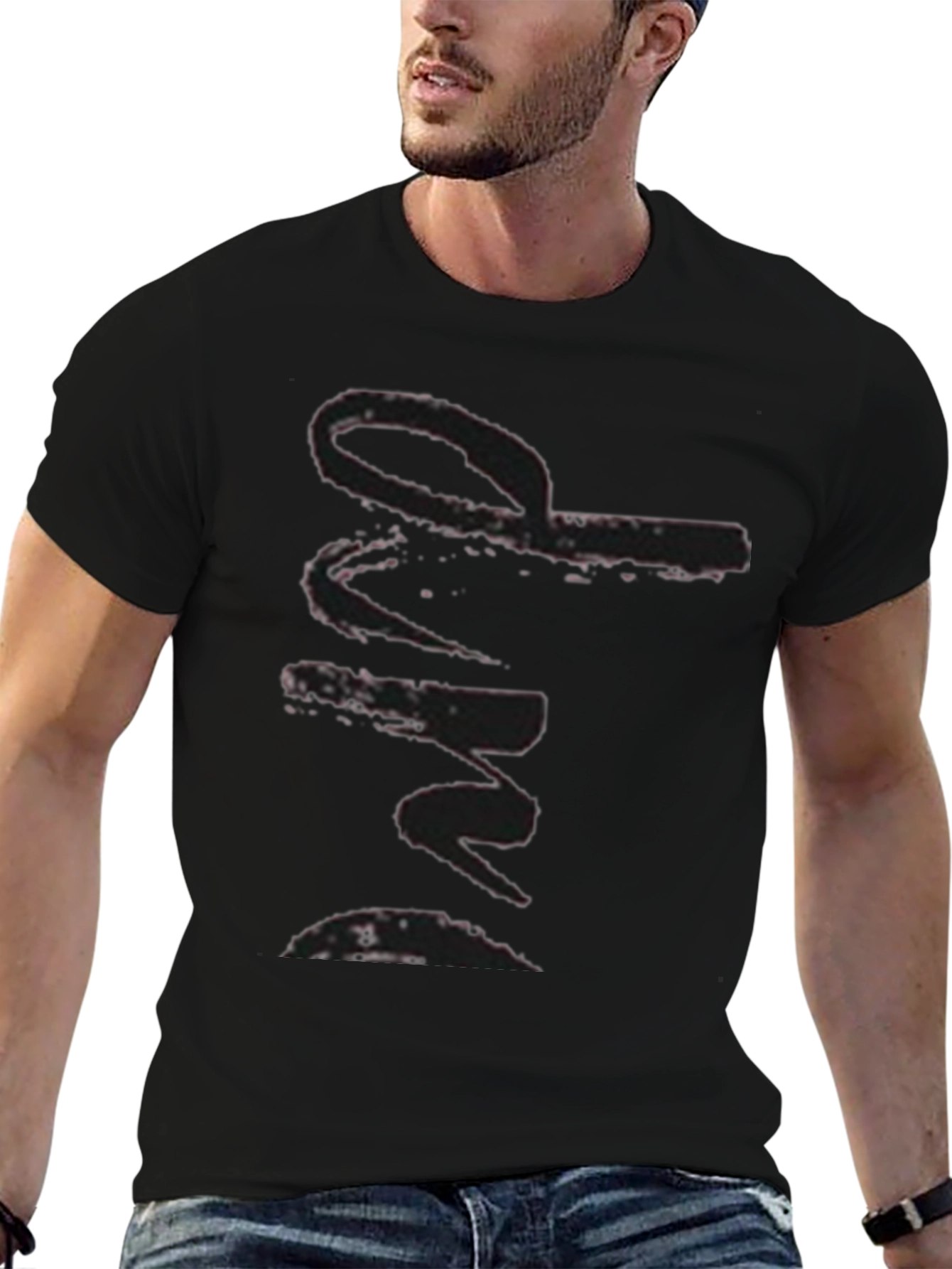 Stylish Black Graphic Print Tee