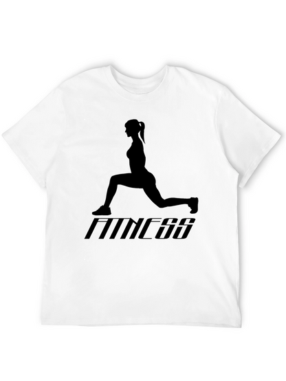 Fitness Graphic Tee - Exercise Silhouette T-Shirt