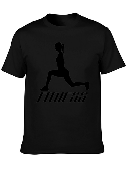 Fitness Graphic Tee - Exercise Silhouette T-Shirt