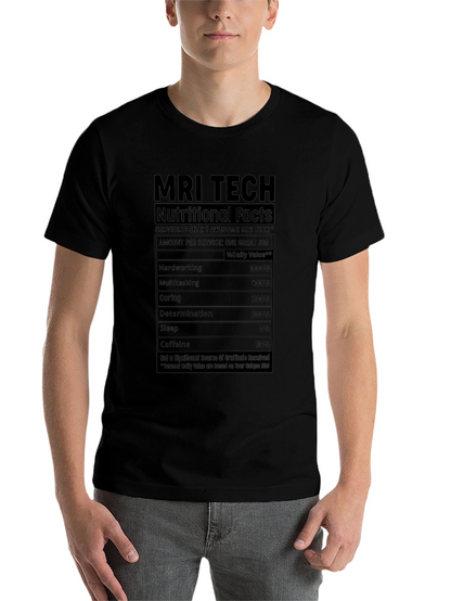 MRI Tech Nutritional Facts Black T-Shirt