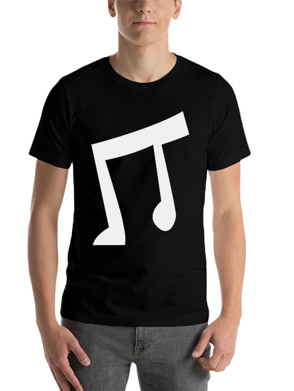Musical Note Graphic Tee - Casual Black T-Shirt