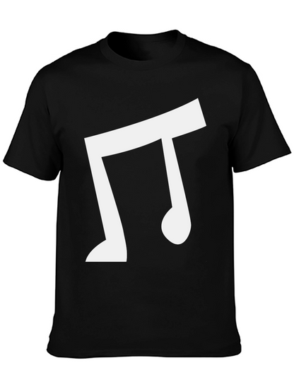 Musical Note Graphic Tee - Casual Black T-Shirt
