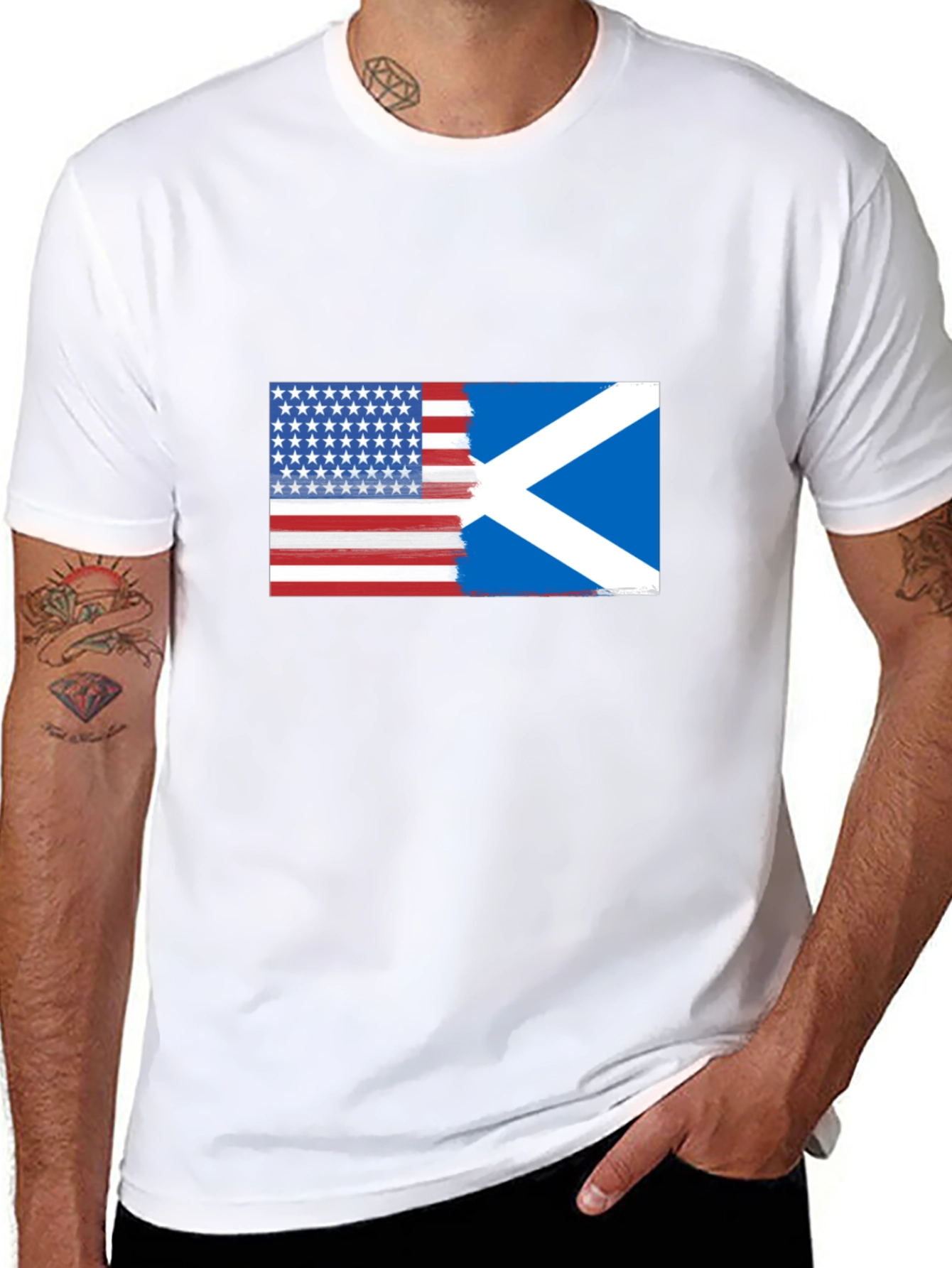 USA & Scotland Flag T-Shirt