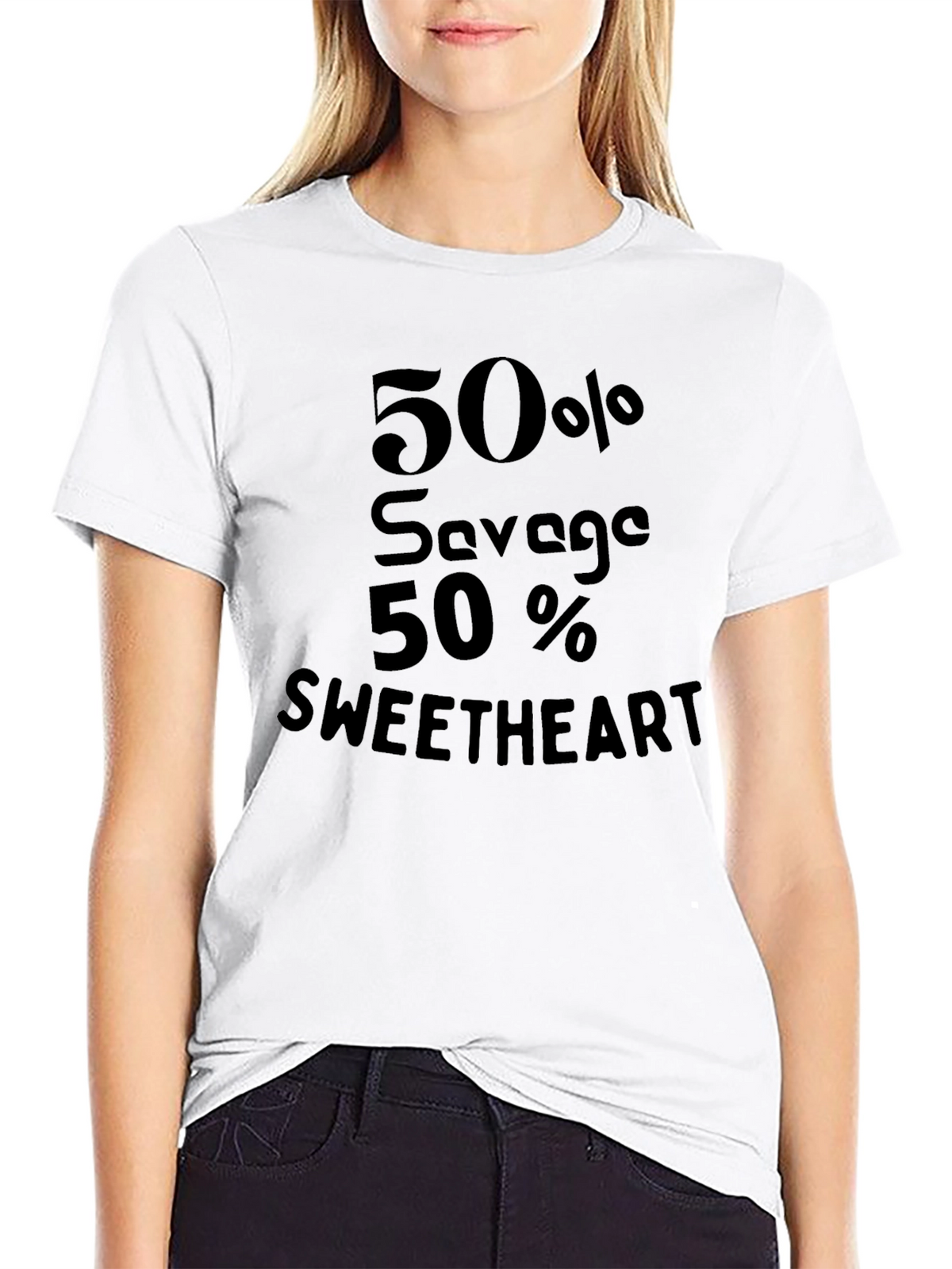 50% Savage 50% Sweetheart Graphic Tee