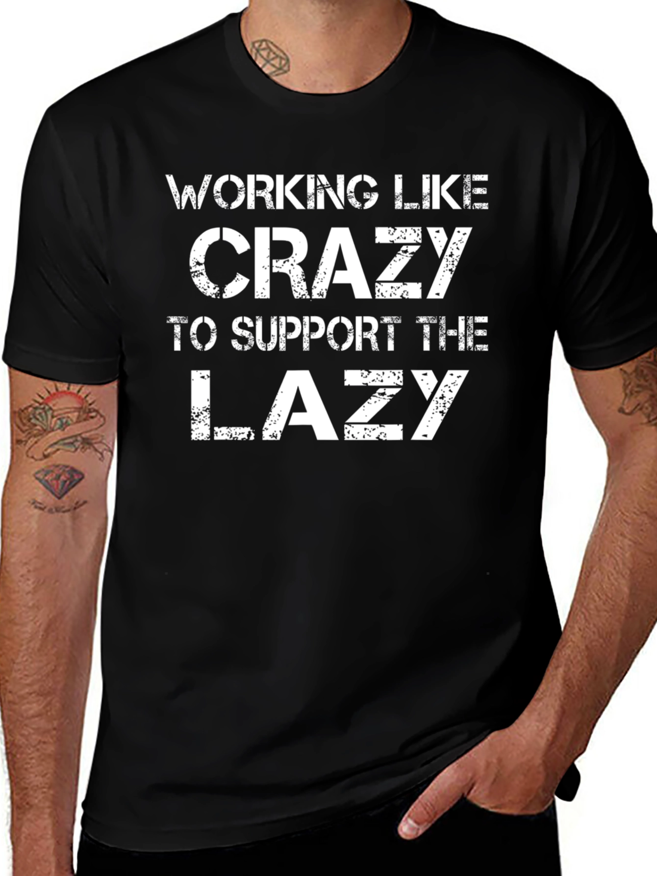 Working Like Crazy T-Shirt - Funny Graphic Tee