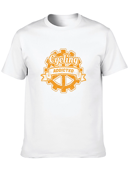 Cycling Addicted Graphic Tee - Black Cotton T-Shirt