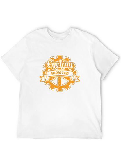 Cycling Addicted Graphic Tee - Black Cotton T-Shirt