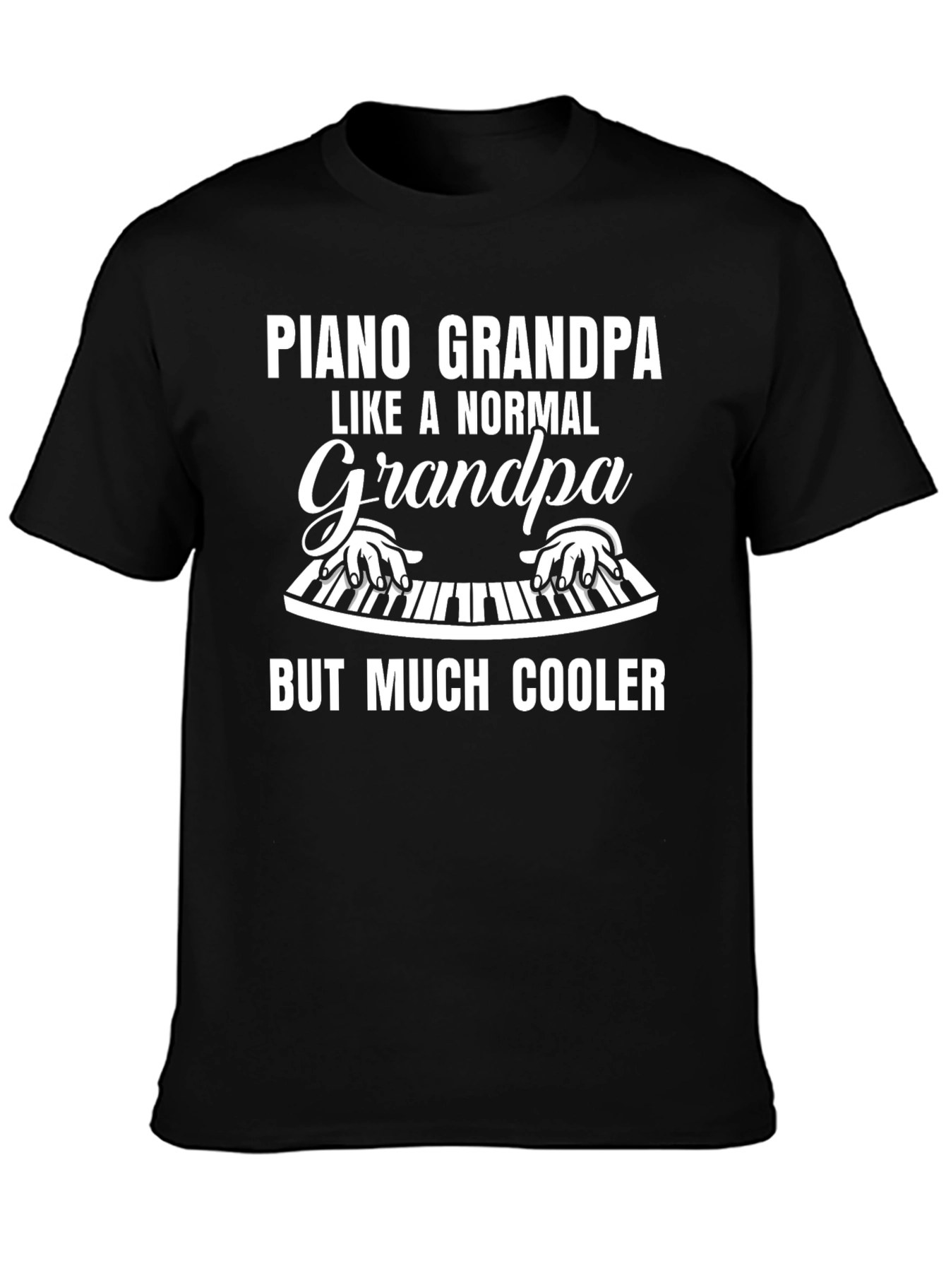 Piano Grandpa Black T-Shirt