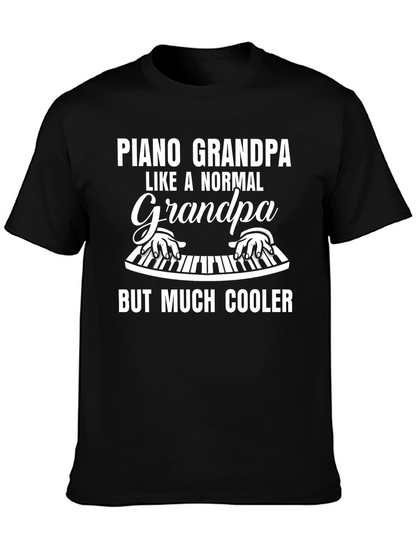 Piano Grandpa Black T-Shirt