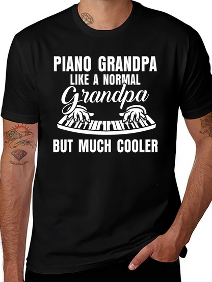 Piano Grandpa Black T-Shirt