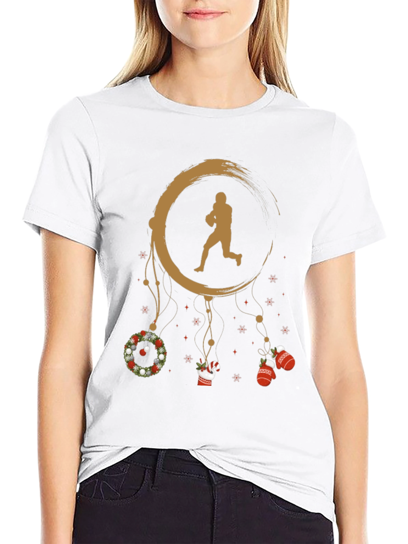 Football Christmas Dream Catcher Graphic Tee