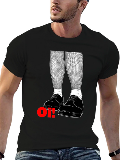Oi! T-Shirt: Skinhead Style with Fishnet & Boots