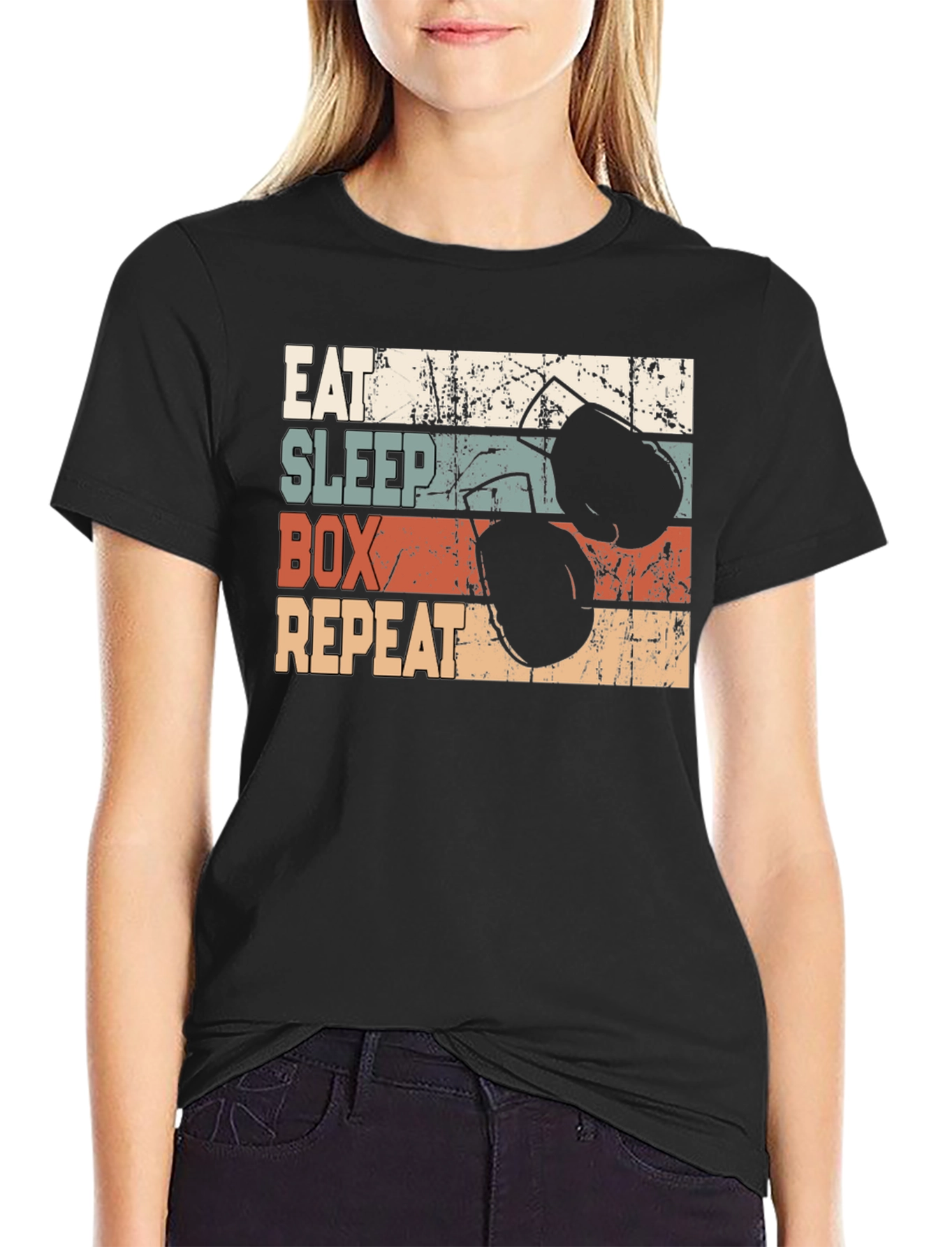 Eat Sleep Box Repeat Graphic T-Shirt