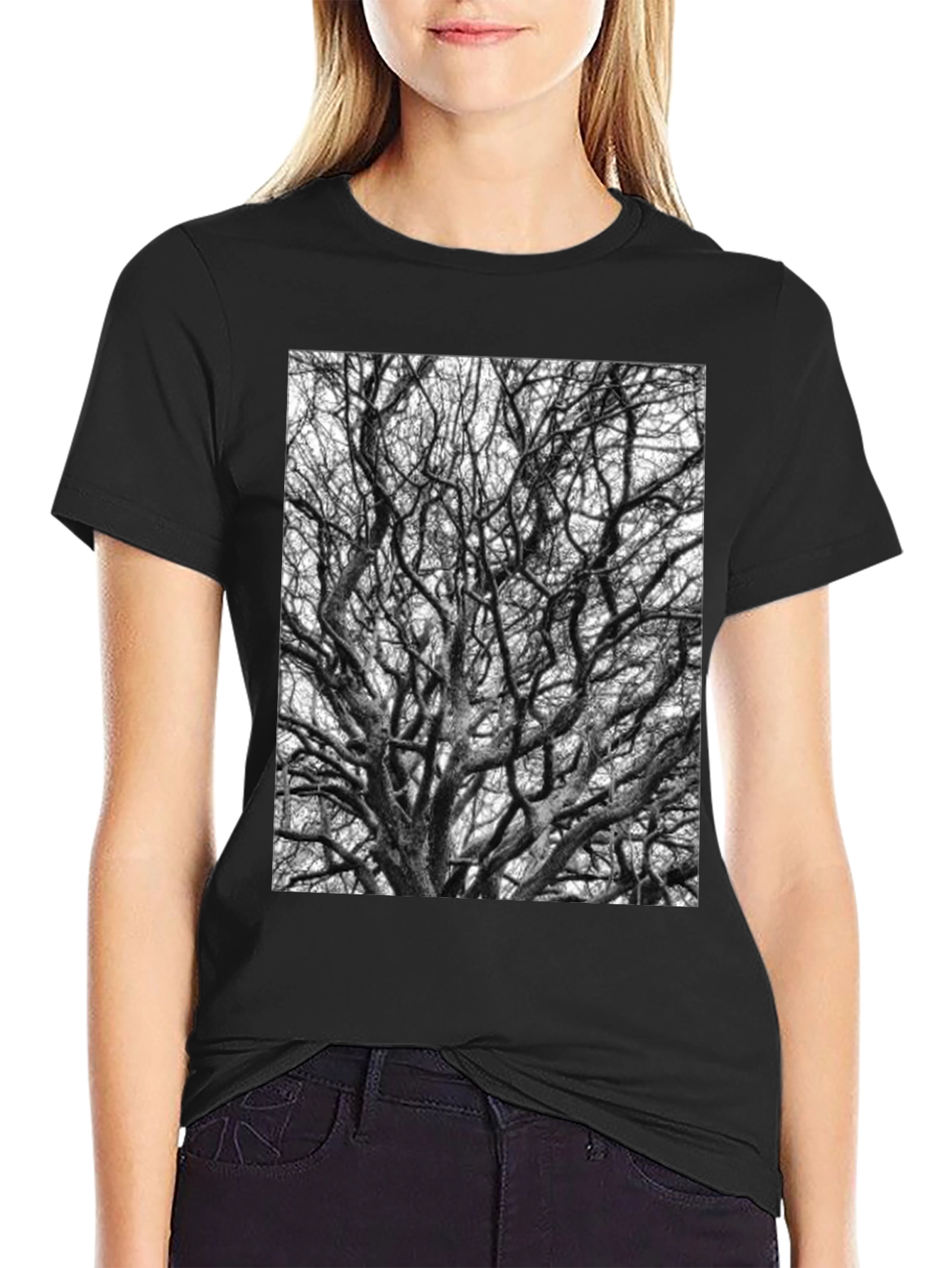 Black Tree Branches Graphic Tee