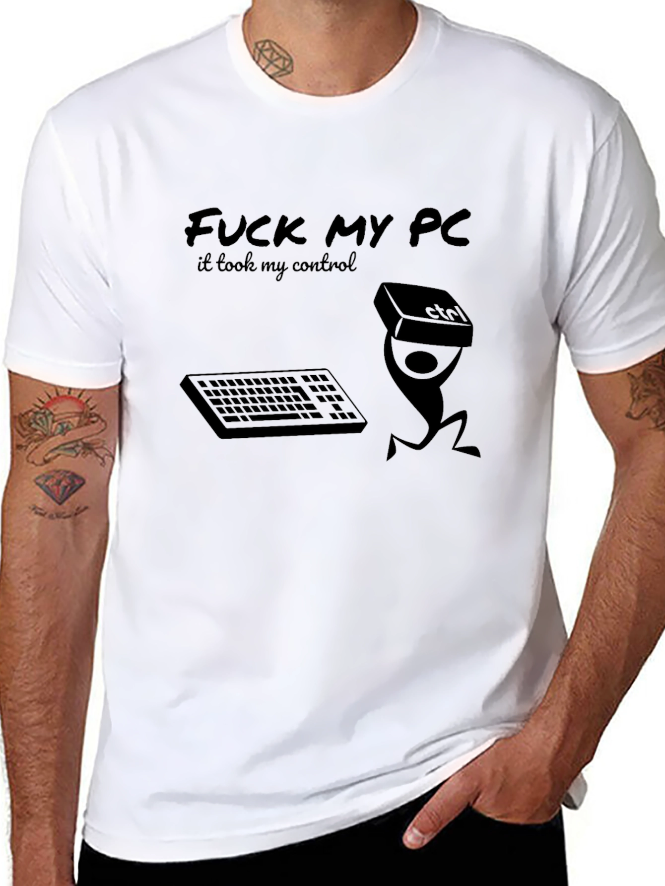 Funny PC Gamer T-Shirt - Control Freak Design