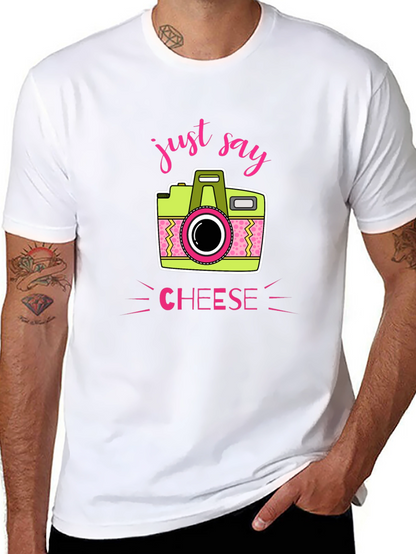 Just Say Cheese Camera Graphic T-Shirt