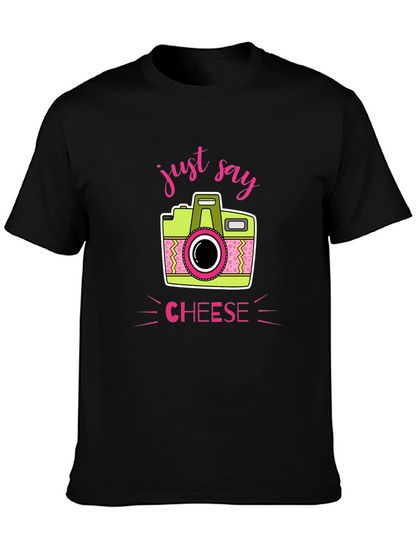 Just Say Cheese Camera Graphic T-Shirt