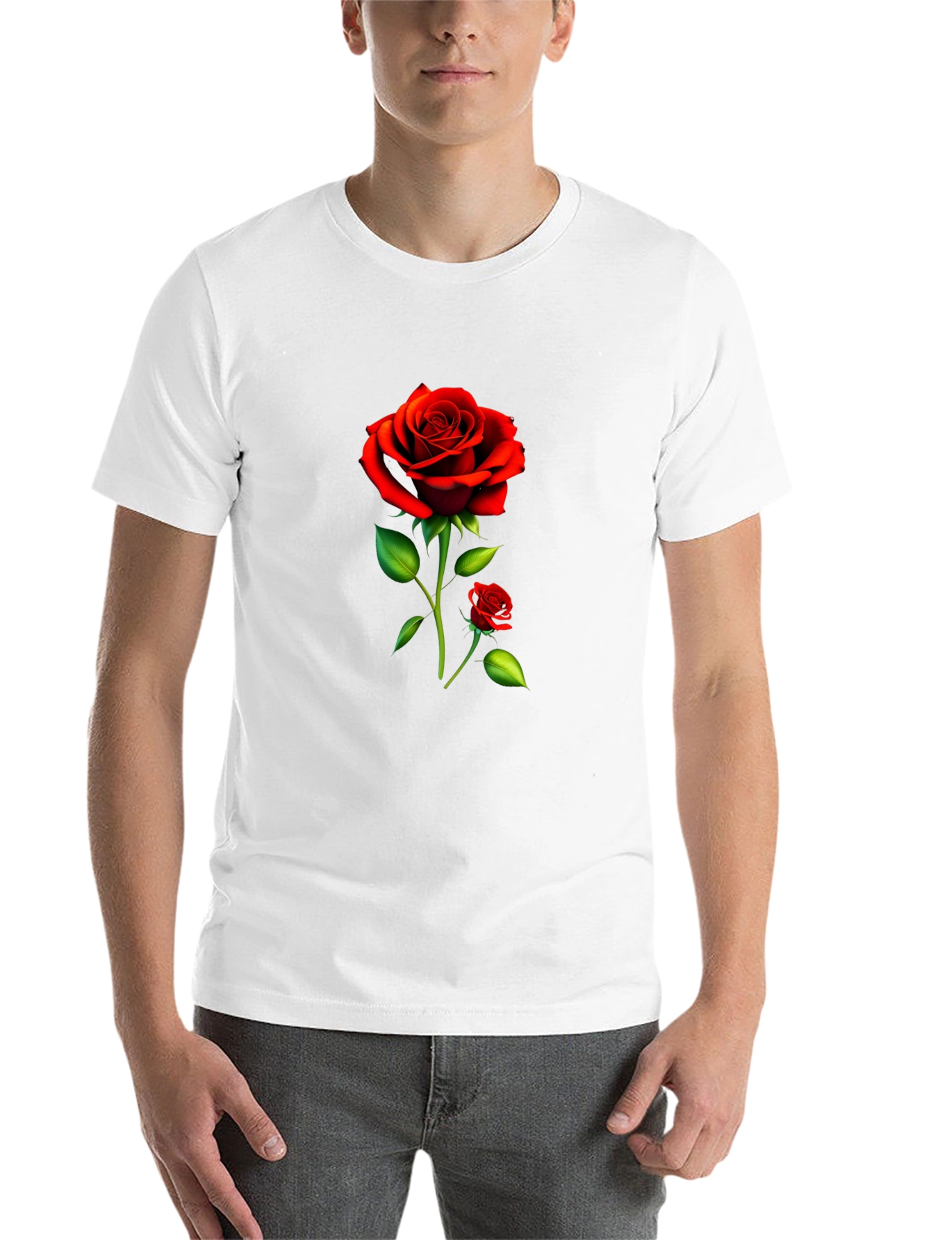 Black Rose Graphic Tee - Stylish Floral Design
