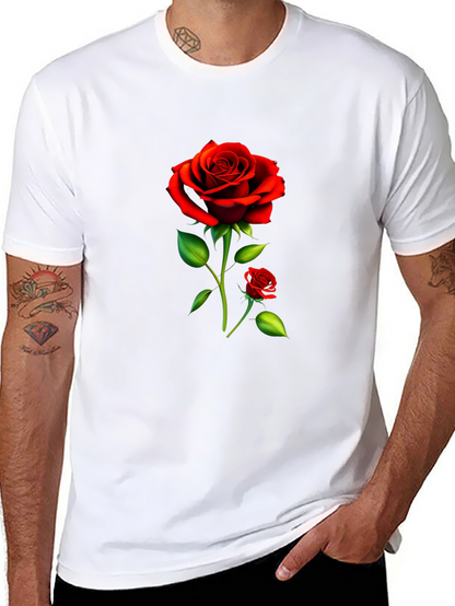 Black Rose Graphic Tee - Stylish Floral Design