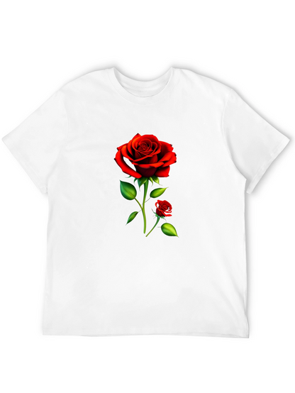 Black Rose Graphic Tee - Stylish Floral Design