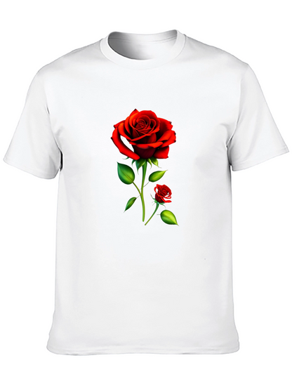 Black Rose Graphic Tee - Stylish Floral Design
