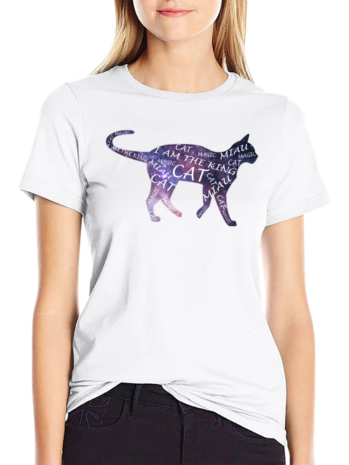 Cosmic Cat T-Shirt - Magical Feline Design