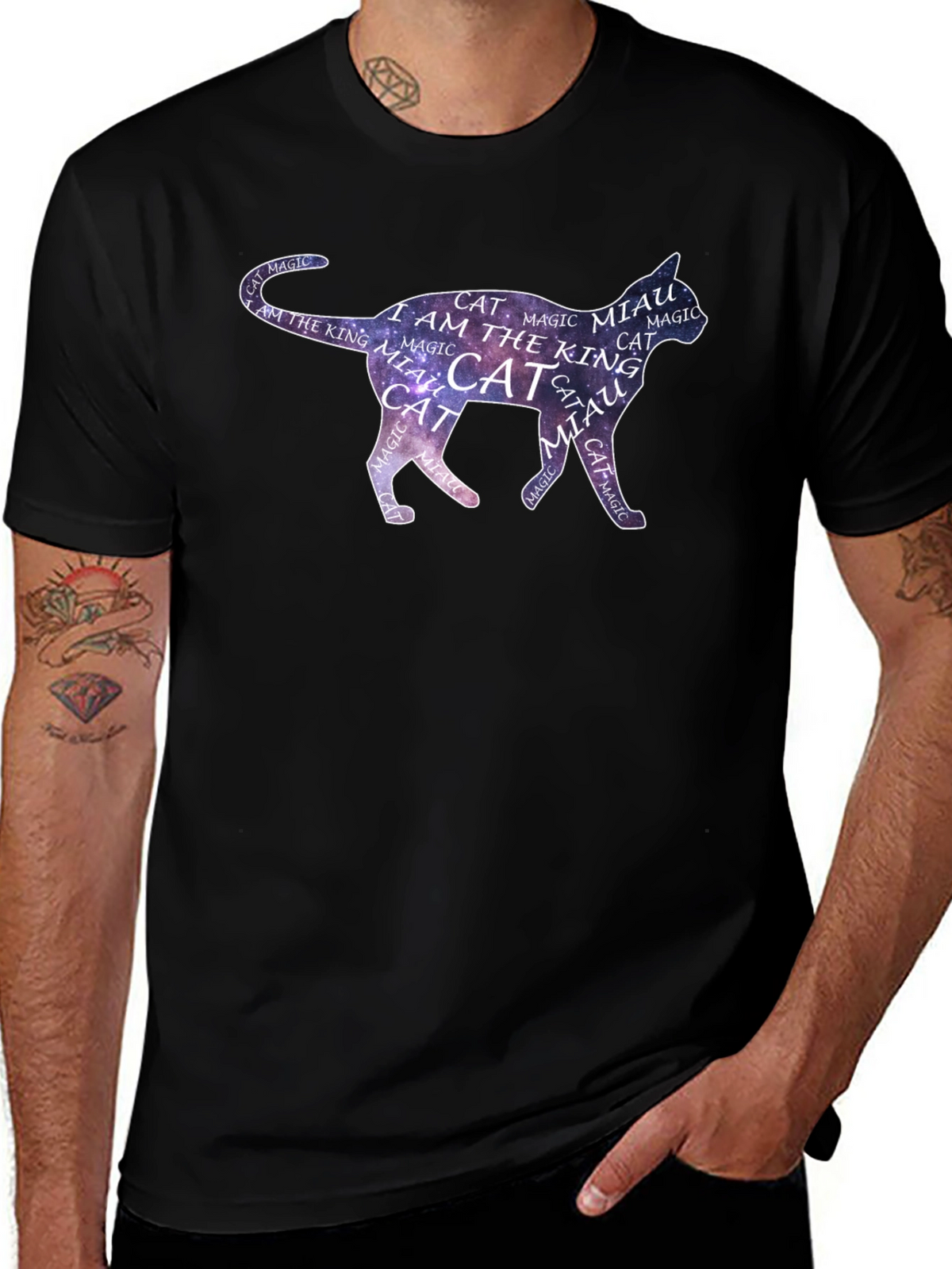 Cosmic Cat T-Shirt - Magical Feline Design