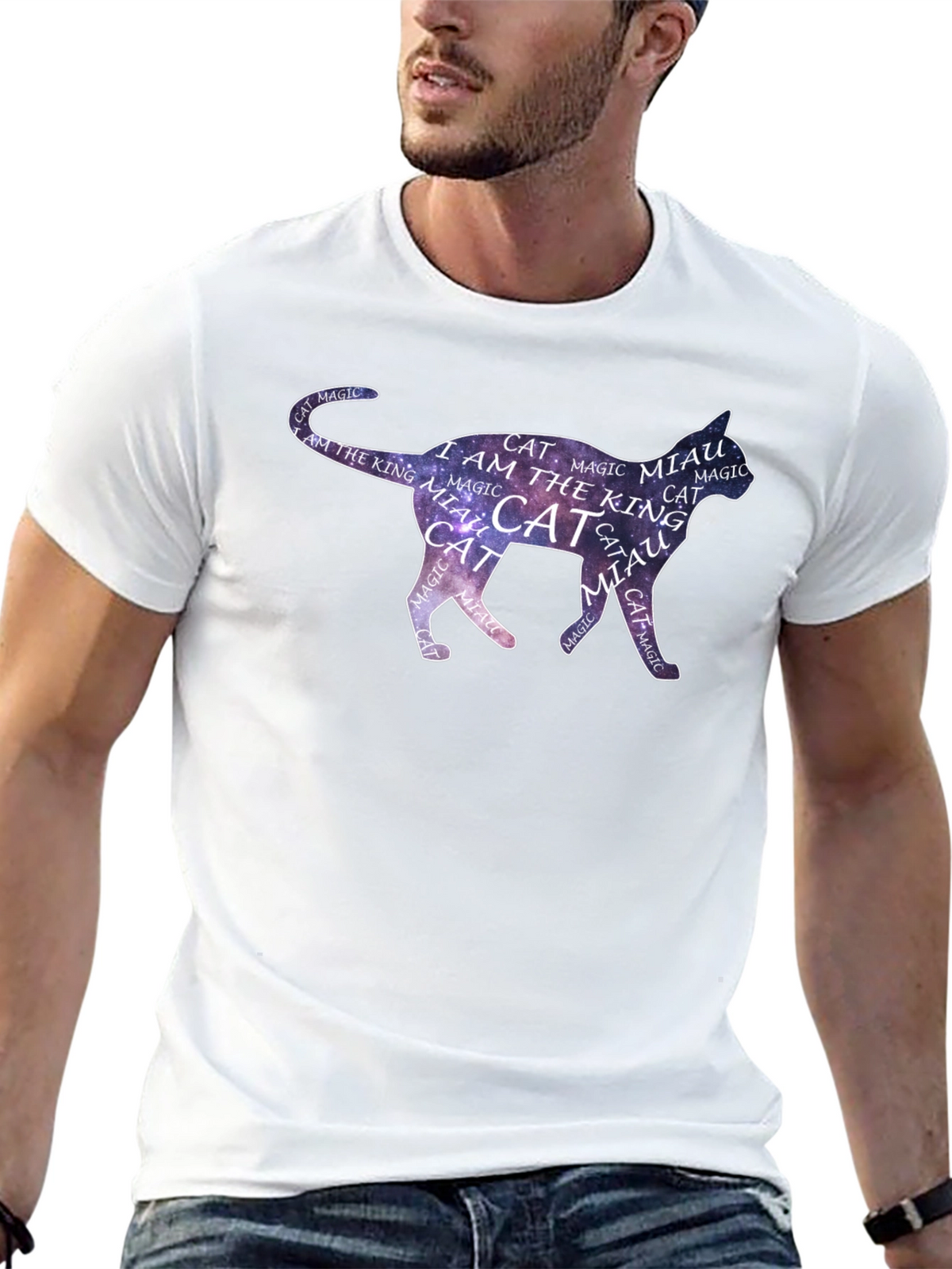 Cosmic Cat T-Shirt - Magical Feline Design