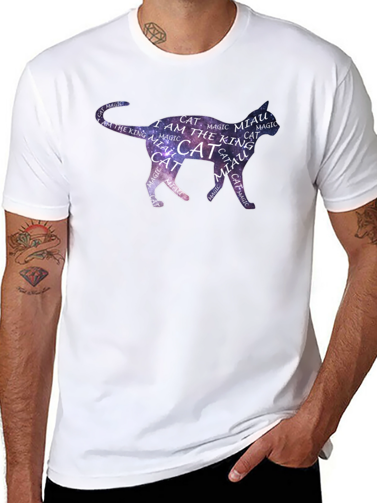 Cosmic Cat T-Shirt - Magical Feline Design
