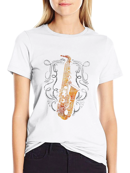 Saxophone Graphic Black T-Shirt