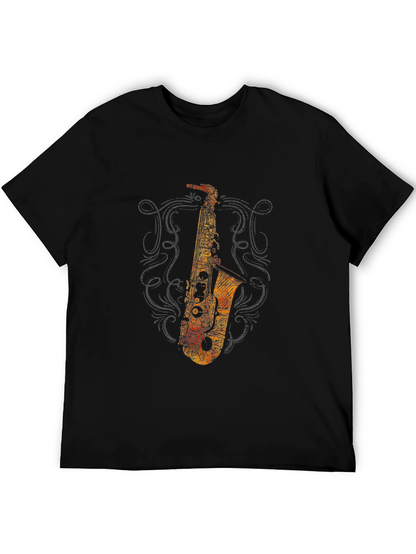 Saxophone Graphic Black T-Shirt