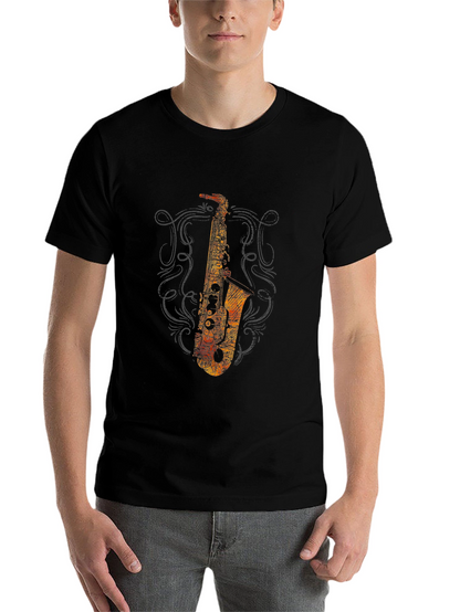 Saxophone Graphic Black T-Shirt