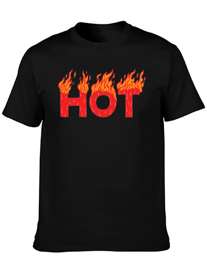Hot Graphic T-Shirt - Black Cotton Tee