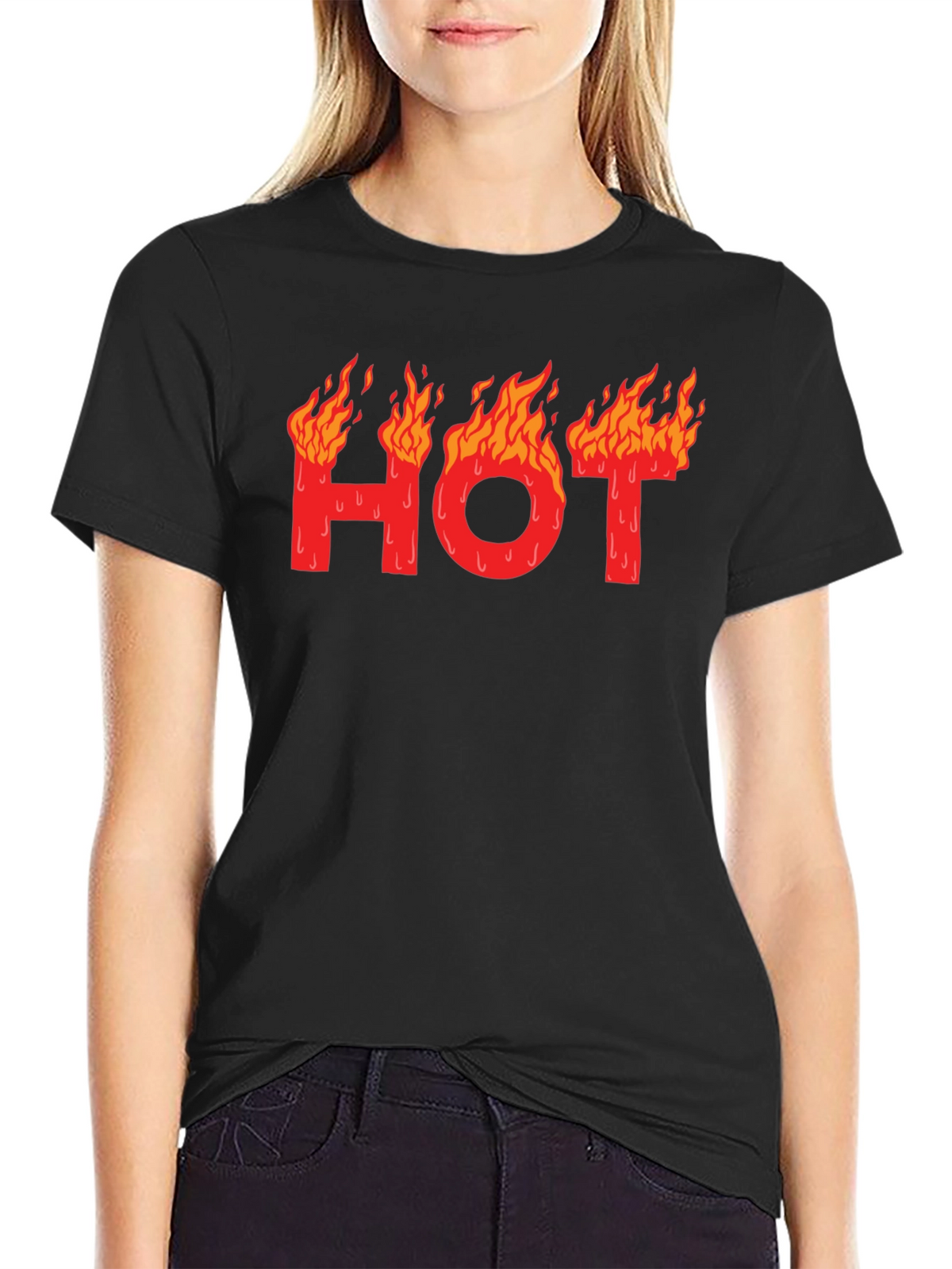 Hot Graphic T-Shirt - Black Cotton Tee
