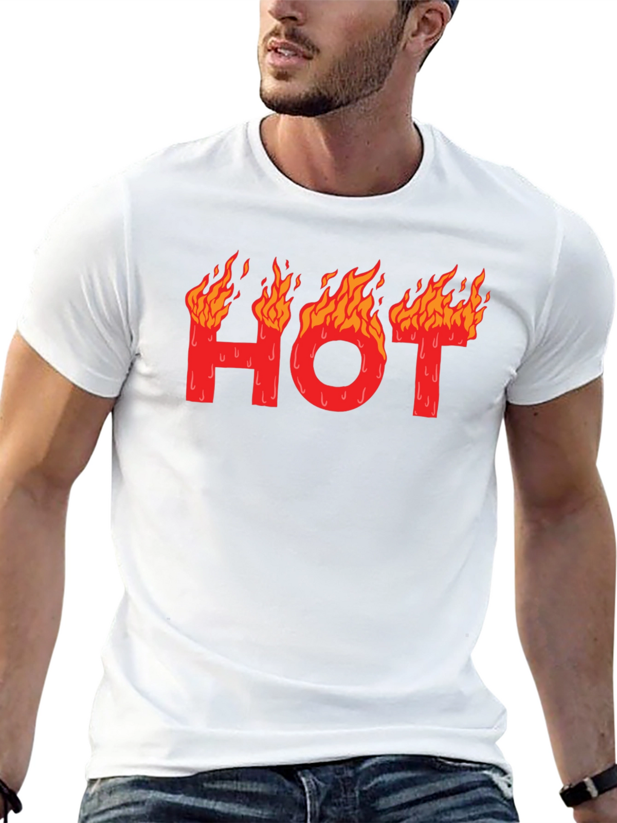 Hot Graphic T-Shirt - Black Cotton Tee