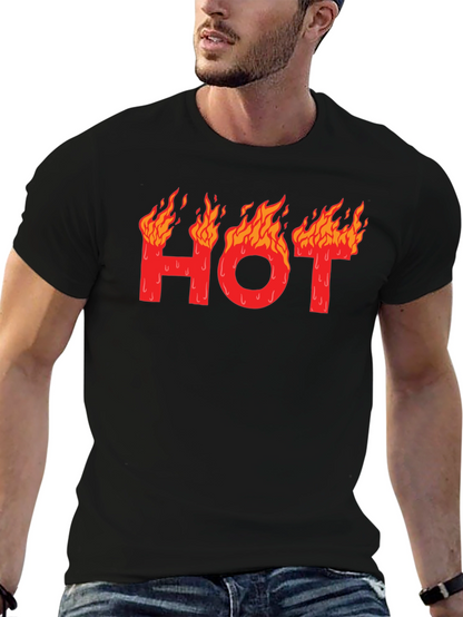 Hot Graphic T-Shirt - Black Cotton Tee
